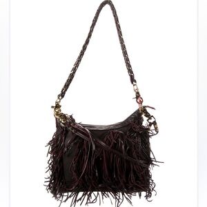 Mzwallace Fringe Leather Shoulder Bag - Brown